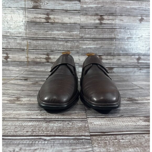 Bally Cabiri Calf Plain Leather Shoes color Moka Sz 9 F made in Italy - Picture 2 of 10